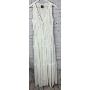 TAYLOR Women’s White V-Neck Tiered Maxi Dress White Size 4